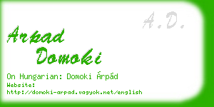arpad domoki business card