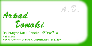 arpad domoki business card